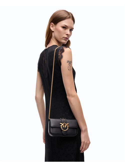 Borsa a spalla piccola Love Bag Pocket in pelle con fibbia gioiello PINKO | 107072A0F1/Z99Q
